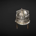 Intricate Metallic Helmet Design With Decorative Patterns Gold Accents And Ornate Details