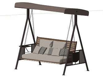 Outdoor landscape swing chair 3d model