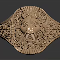 Golden Lion Head Ring With Intricate Ornate Patterns And Detailed Craftsmanship Design