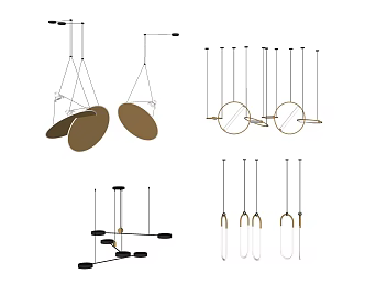 Light Luxury Chandelier Metal Chandelier 3d model