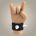 Modern small gesture cartoon small hand 3d model