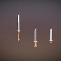 Collection of Five Unique Sword Weapons with Varied Handle and Blade Designs
