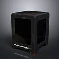 ShadowPlay Equipment Shell with Black Frame Glass Panels Square Design and Red Bottom Details