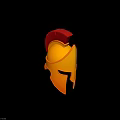 Classic Greek Style Helmet With Orange Body And Red Crest Fashion Accessory