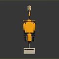 Yellow Backhoe Loader Construction Equipment With Front Loader Bucket Excavator Arm And Black Tires