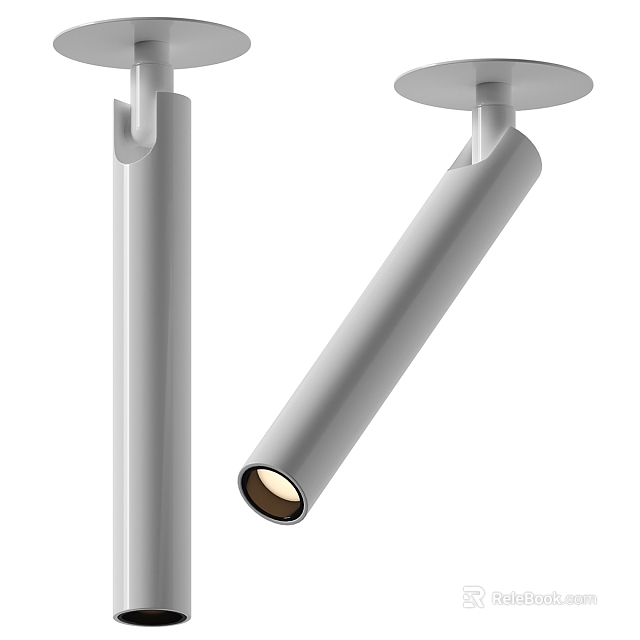 Modern Minimalist Ceiling Light With Sleek Cylindrical Metal Design And Warm Illumination 3d model 