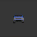 Blue Pickup Truck Loaded With Yellow Grain On Dark Reflective Surface