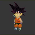 Young Goku Style Cartoon Character With Spiky Black Hair Orange Outfit And Blue Shoes
