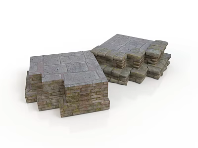 Modern Stacked Stone Slabs With Gray Surfaces For Contemporary Building Projects 3d model