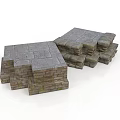 Modern Stacked Stone Slabs With Gray Surfaces For Contemporary Building Projects 3d model