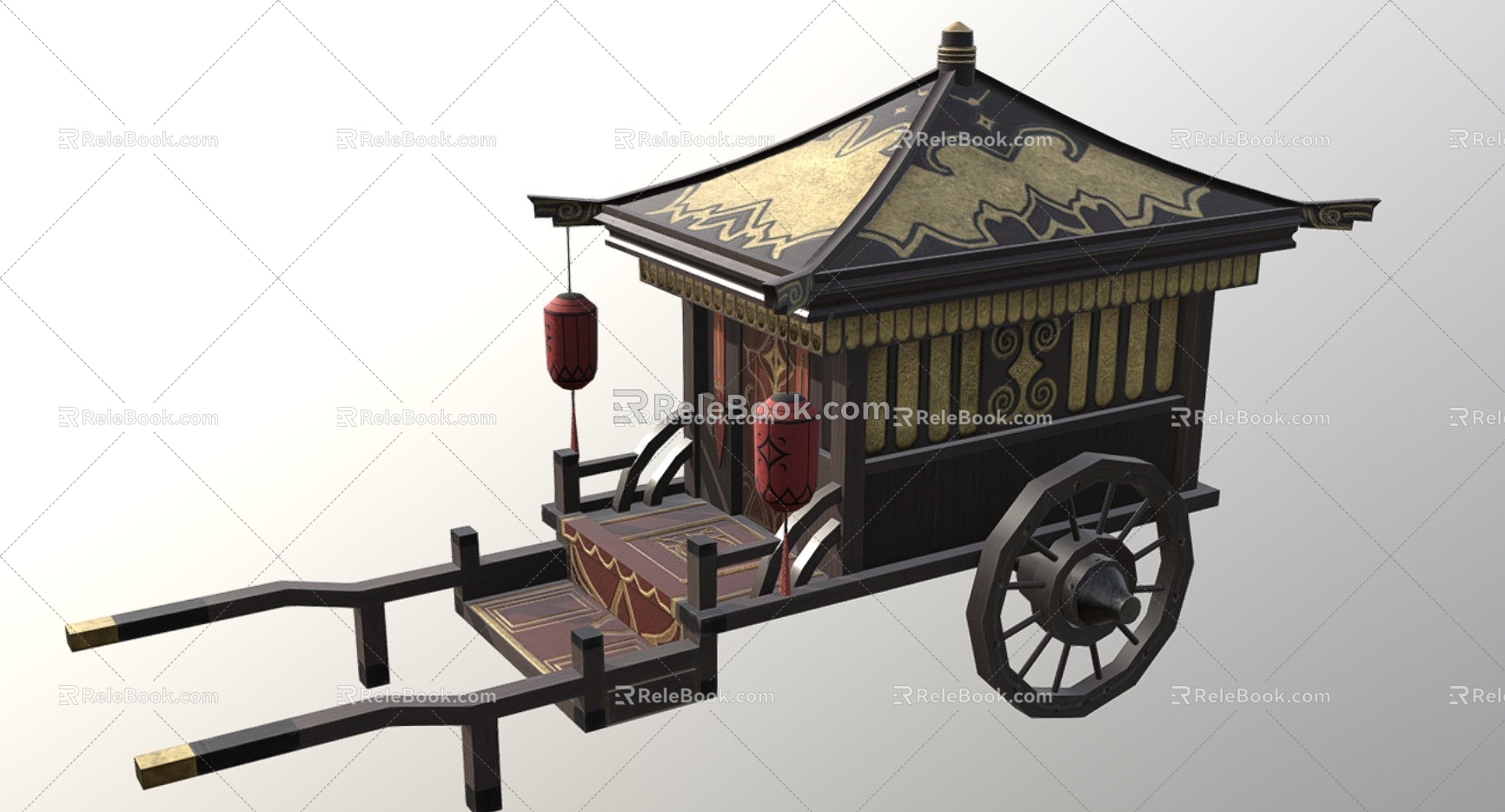 Chinese carriage ancient sedan chair 3d model