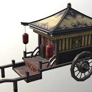 Chinese carriage ancient sedan chair 3d model