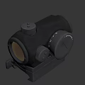 Tactical Weapon Optic Sight With Adjustable Knobs And Black Mount Design 3d model