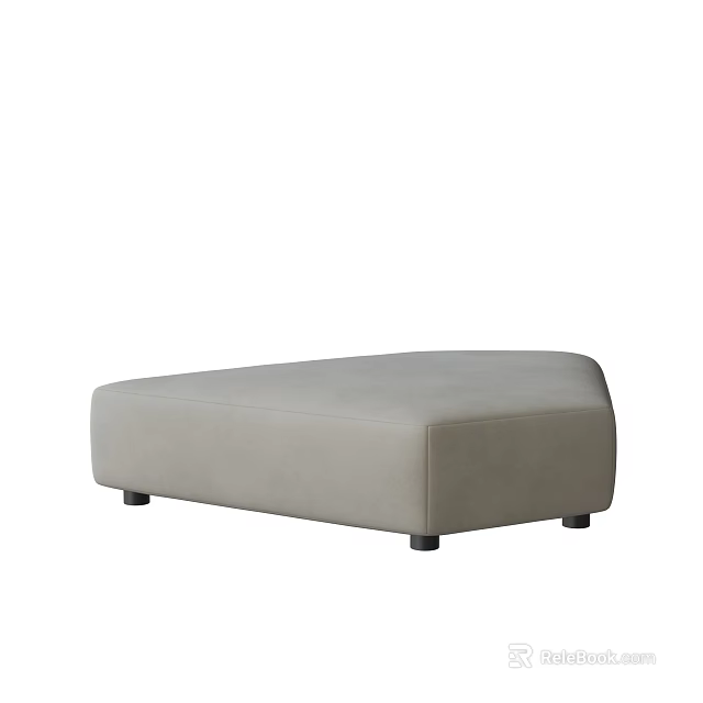 Light Gray Modern Minimalist Sectional Sofa With Comfortable Fabric Upholstery And Sturdy Black Legs 3d model 