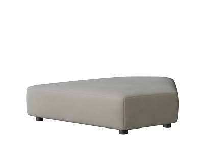 Light Gray Modern Minimalist Sectional Sofa With Comfortable Fabric Upholstery And Sturdy Black Legs 3d model