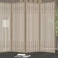 Wooden Slatted Room Divider with Foldable Design for Indoor Living Space