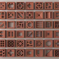 Decorative Architectural Components Showcasing Diverse Geometric Cutout Patterns For Wall Design 3d model