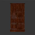 Red Wooden Bookcase With Arched Shelves Classic Design Multiple Storage Shelves For Home Library