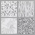 Four Different Perforated Decorative Patterns With Floral Stripe Leaf And Dot Designs