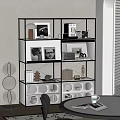 Modern Minimalist Modular Combination High Bookcase 3d model
