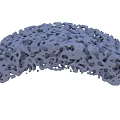 Gray Porous Semicircular Structure Featuring Complex Interconnected Hole Patterns 3d model