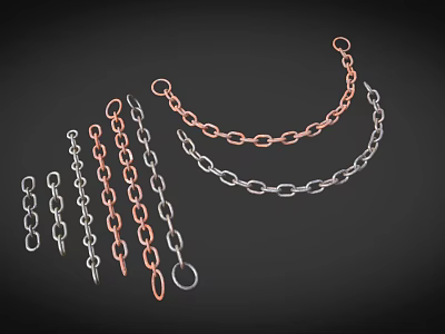 Durable Stainless Steel and Copper Industrial Chains for Heavy Duty Industrial Equipment Applications 3d model