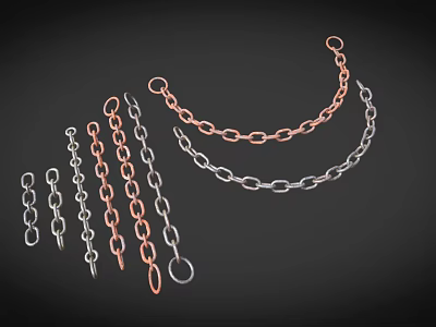 Durable Stainless Steel and Copper Industrial Chains for Heavy Duty Industrial Equipment Applications 3d model