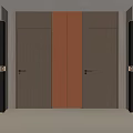 Modern Interior Wooden Hinged Doors With Sleek Handles And Symmetrical Panels