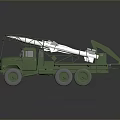 Army Green Military Tank With Missile Launcher System On Top Structure