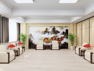 New Chinese Reception Room Large Reception Room model