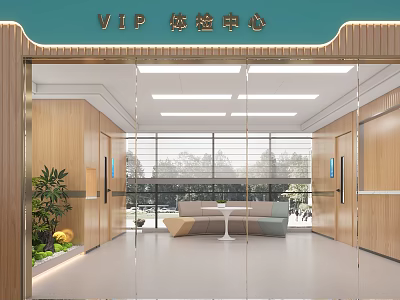 Modern Hospital Outpatient VIP Examination Center Interior 3d model