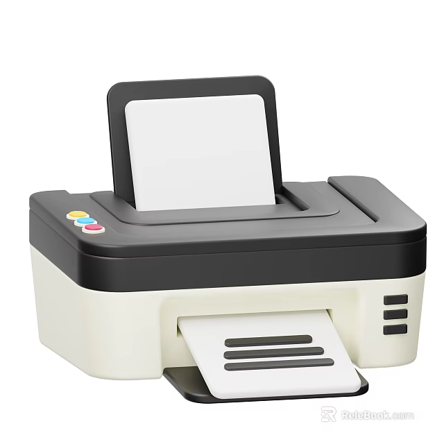Smart Machine Multifunctional Printer with Paper Output Color Buttons for Home Office Document Printing 3d model 