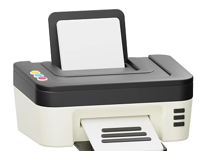 Smart Machine Multifunctional Printer with Paper Output Color Buttons for Home Office Document Printing 3d model