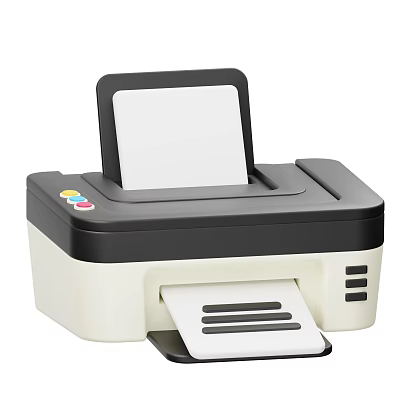 Smart Machine Multifunctional Printer with Paper Output Color Buttons for Home Office Document Printing 3d model
