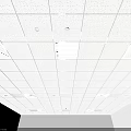 Modern Suspended Ceiling Design With White Tiles Vents And Light Fixtures