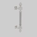 Stainless Steel Door Handles Cylindrical Design With Vertical Grooves And Square Mounting Plates
