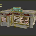 Abandoned Coffee Shop Interior With Weathered Walls Broken Windows Neon Coffee Sign And Open Sign