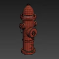 Three Red Vintage Fire Hydrants With Classic Design And Metal Chain Details