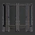 Circular Metal Frame Container With Dark Panels Support Legs And Fasteners