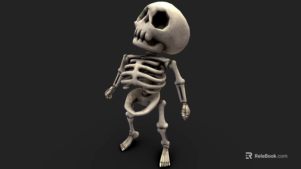 3D Skeletal Organ Model Displaying Skull Rib Cage And Limb Bones Structure 3d model 
