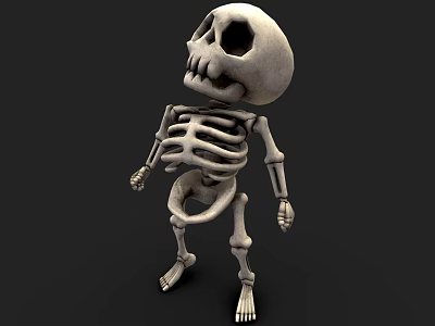 3D Skeletal Organ Model Displaying Skull Rib Cage And Limb Bones Structure 3d model