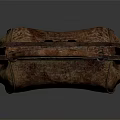Vintage Brown Crocodile Texture Handbag With Wooden Handle And Metal Clasp Design
