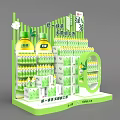 Green Themed Commercial Display Stand Holding Master Kong Green Tea Sugar Free Zero Fat Drinks