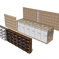 Public Facilities Storage Lockers With Various Designs Materials And Multiple Units Arrangement 3d model