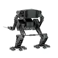 Smart Machine Robot With Mechanical Structure Four Legged Black Design Holding Sword 3d model