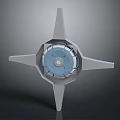 Industrial Star Shaped Mechanical Device With Central Circular Disc And Gray Frame 3d model