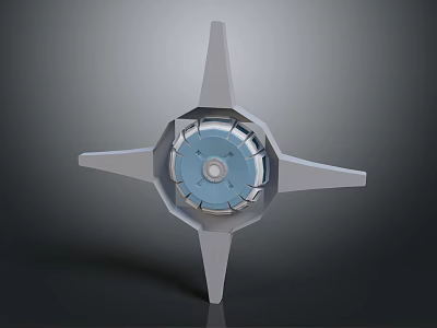 Industrial Star Shaped Mechanical Device With Central Circular Disc And Gray Frame 3d model