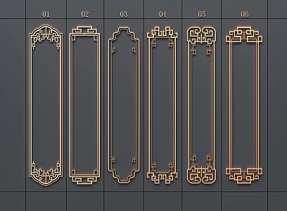 Hollow Carved Wall Panel Metal Carved 3d model