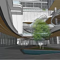 Modern High Rise Residential Buildings In Urban Area With Green Spaces And Water Features