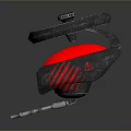 Futuristic Red And Black Drone With Two Large Propellers And Landing Gear Design